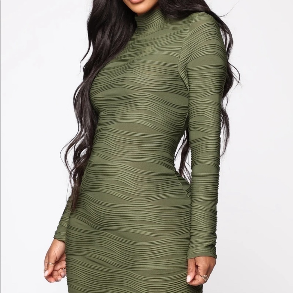 Fashion Nova Feeling Flawless Olive Mini Dress - Picture 2 of 4